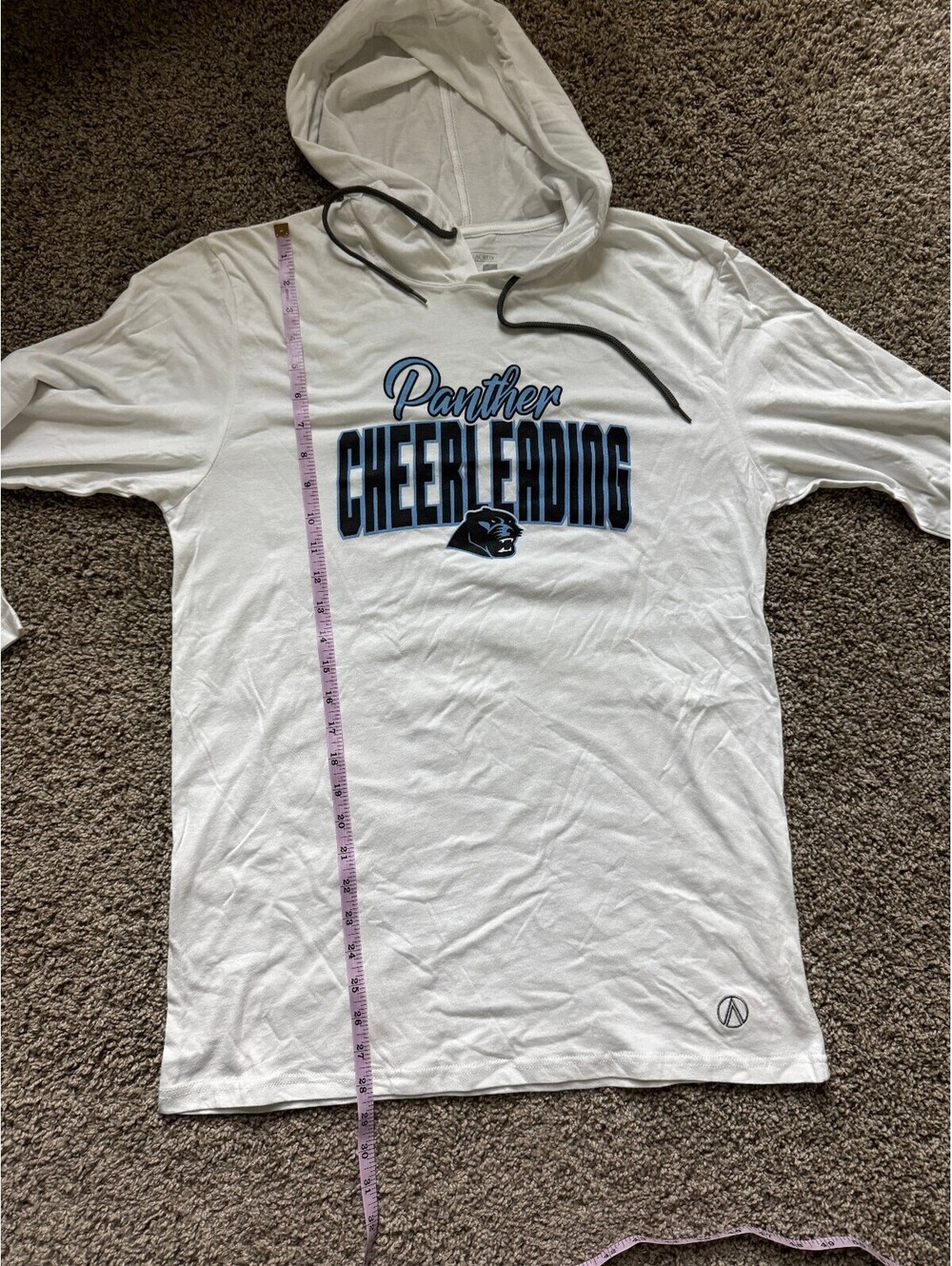 North & Acrux White Panther Cheerleading Hooded Long Sleeve Shirt Medium - Picture 2 of 4